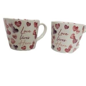 Coffee Or Tea Cups Be My Valentines Set Of Two Good Condition